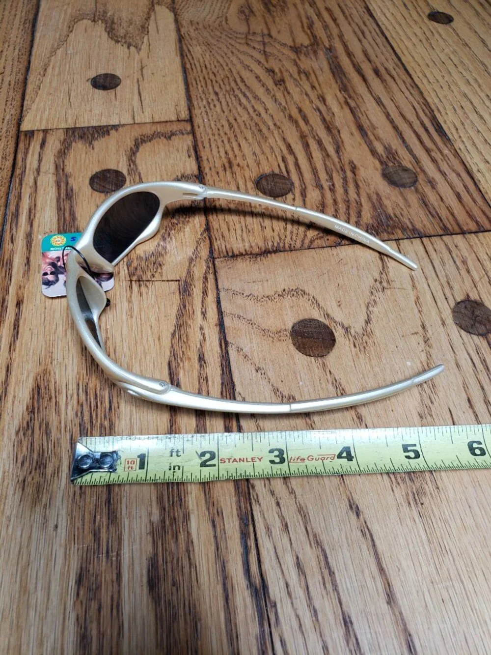 Vintage Kids Sporty Wrap Sunglasses Metallic Champagne NOS